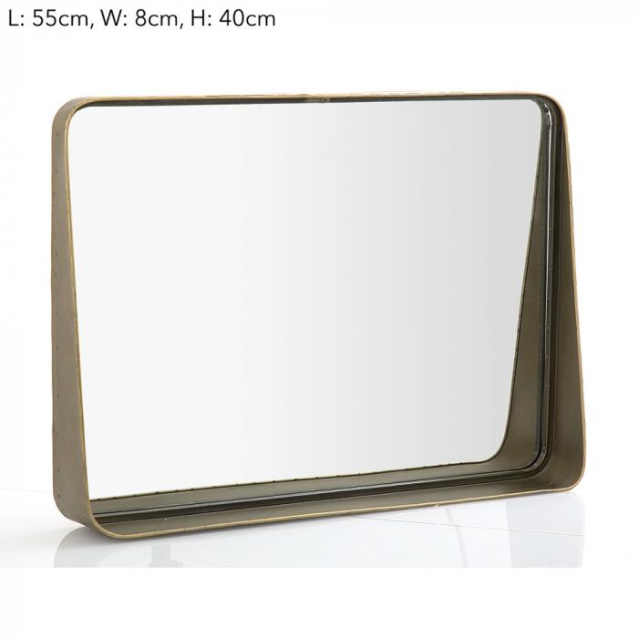Maharani Lge Brass Table Mirror w/ledge-abc