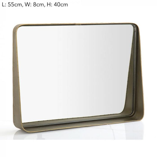 Maharani Lge Brass Table Mirror w/ledge-abc