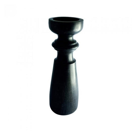 Jasmine Marble Candle Stick Lge Blk-abc