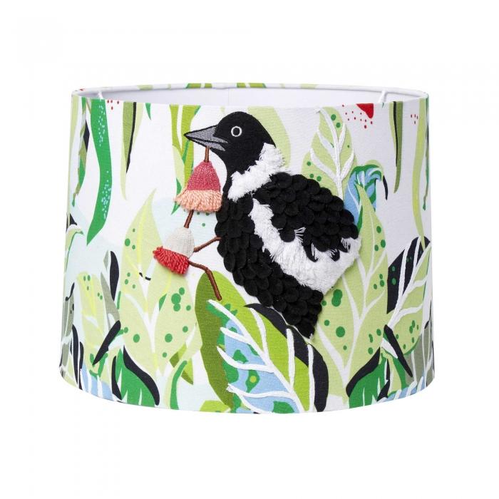 Magpie Embroidered Lampshade-abc
