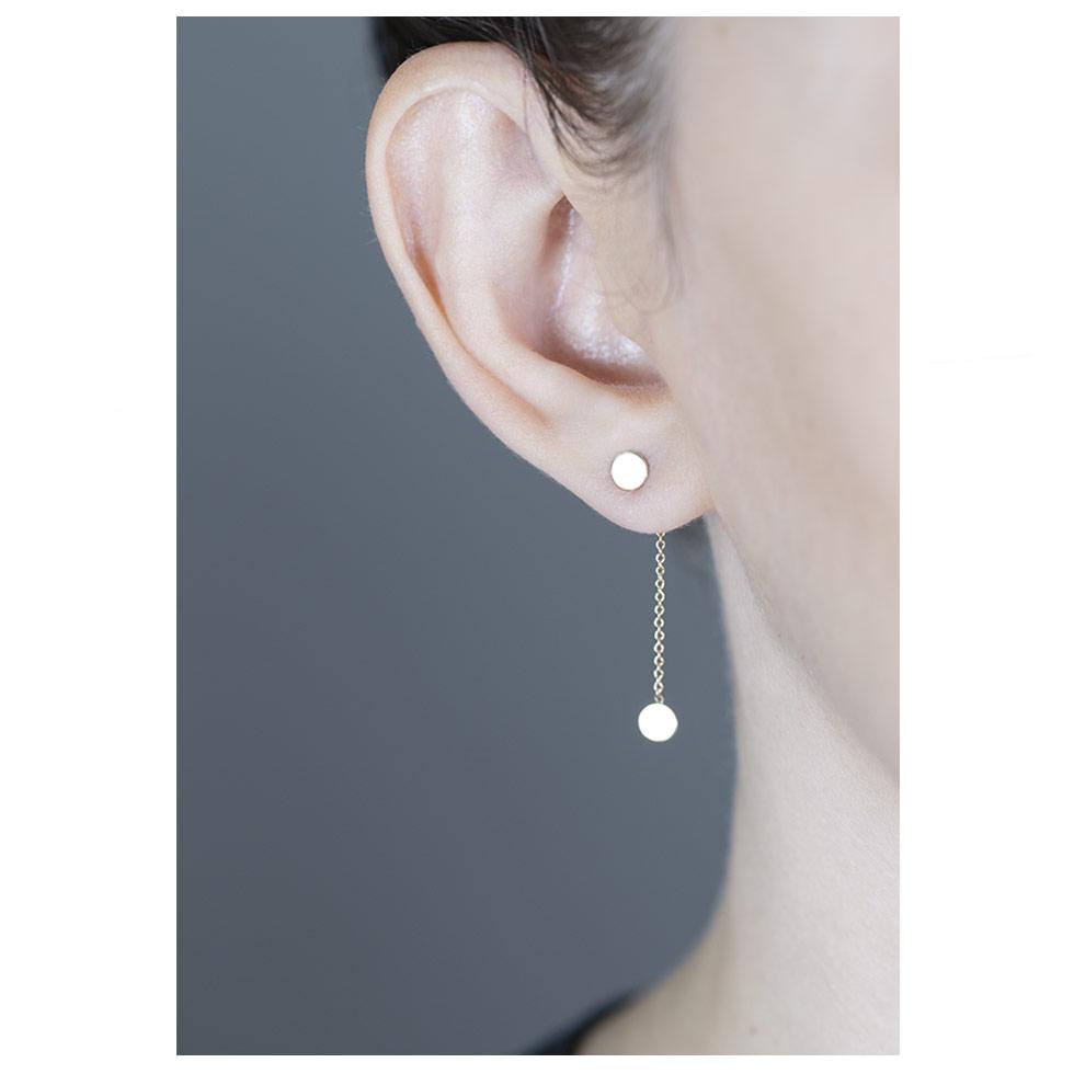 CHAINED DISC EARRINGS-abc