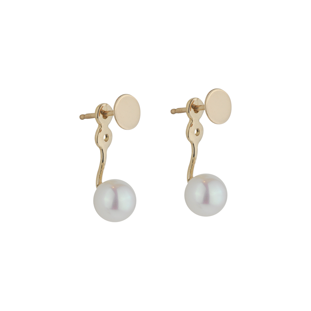 DISC AND PEARL FLOATER EAR JACKETS-abc