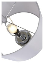 Valerie Tall Crystal & Metal Table Lamp with Off white Linen Shade - Chrome/Clear-abc