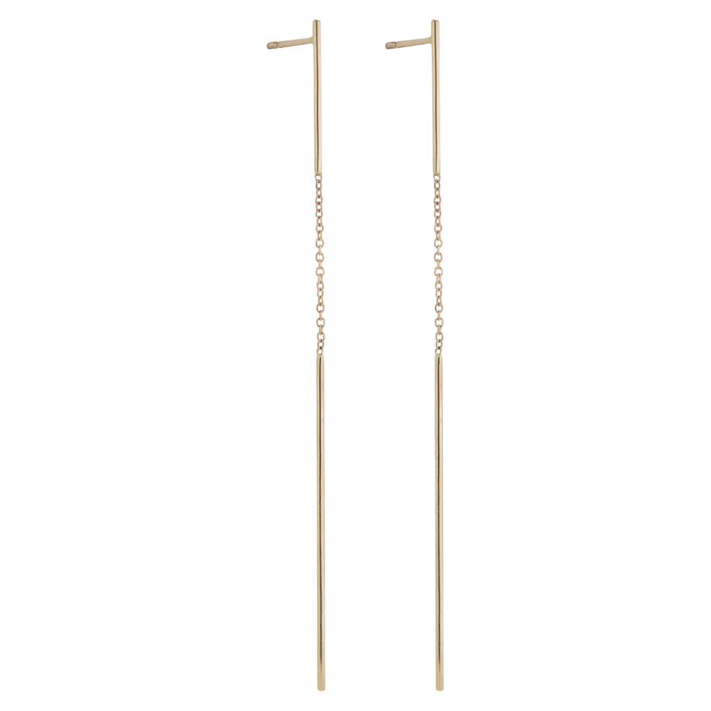 DOUBLE STICK CHAINED EARRINGS-abc