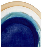 Ceramic Azure Glazed Plate with Stand - Blue/Natural-abc