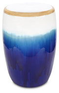 Ceramic Azure Glazed Stool - Blue/Natural-abc