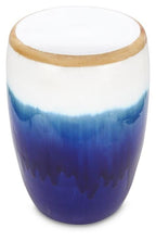 Ceramic Azure Glazed Stool - Blue/Natural-abc