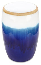 Ceramic Azure Glazed Stool - Blue/Natural-abc