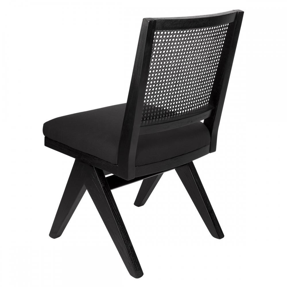 The Imperial Dining Chair - Black Frame w Black Linen-abc