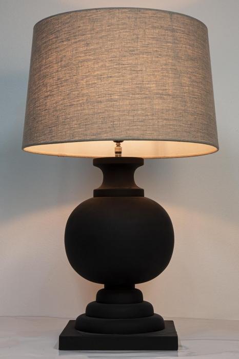 Coach Base Only - Black - Turned Wood Ball Balustrade Table Lamp Base Only-abc