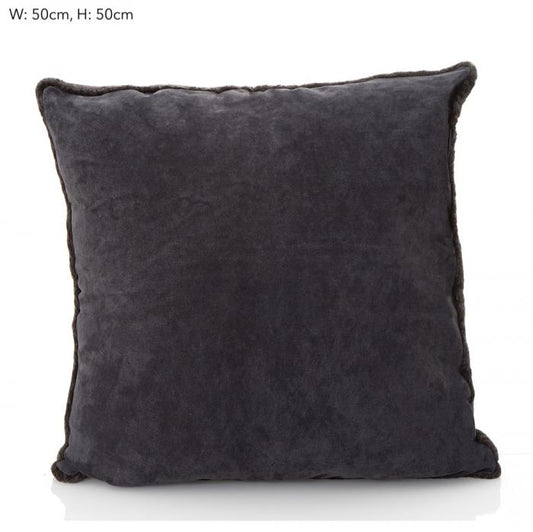 Tibetan Suede Cushion 50x50 Dk Grey-abc