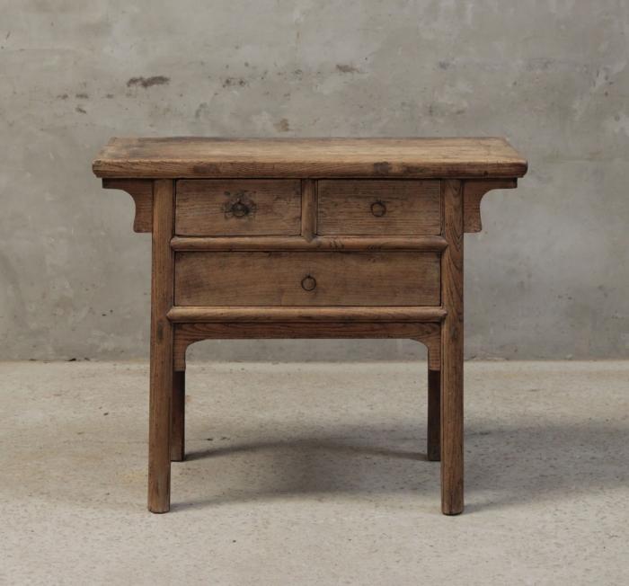 Shanxi Elm Side Table 99cm-abc