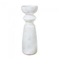 Marble Candle Stick 46cm White-abc