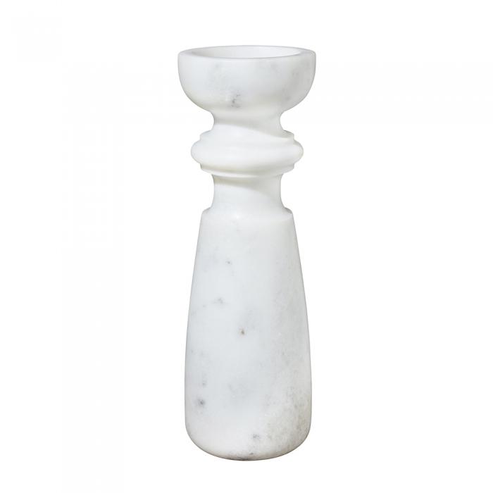 Marble Candle Stick 46cm White-abc