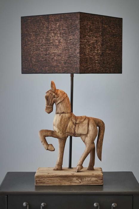 Clyde Base Only - Weather Barn - Large Wooden Horse Table Lamp Base Only-abc