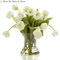 Tulip in Water in Glass Vase White-abc