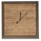Square Panel Fir Wood Roman Numeral 75cm Clock-abc
