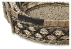 Equador Set of 3 Round Water Hyacinth Trays - Black/Natural-abc