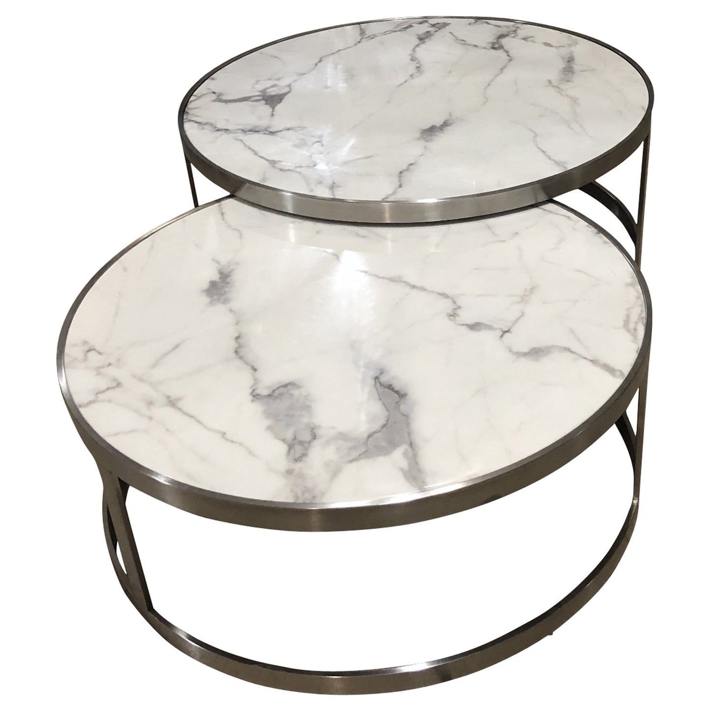 Sterling Coffee Table Set White Marble-abc
