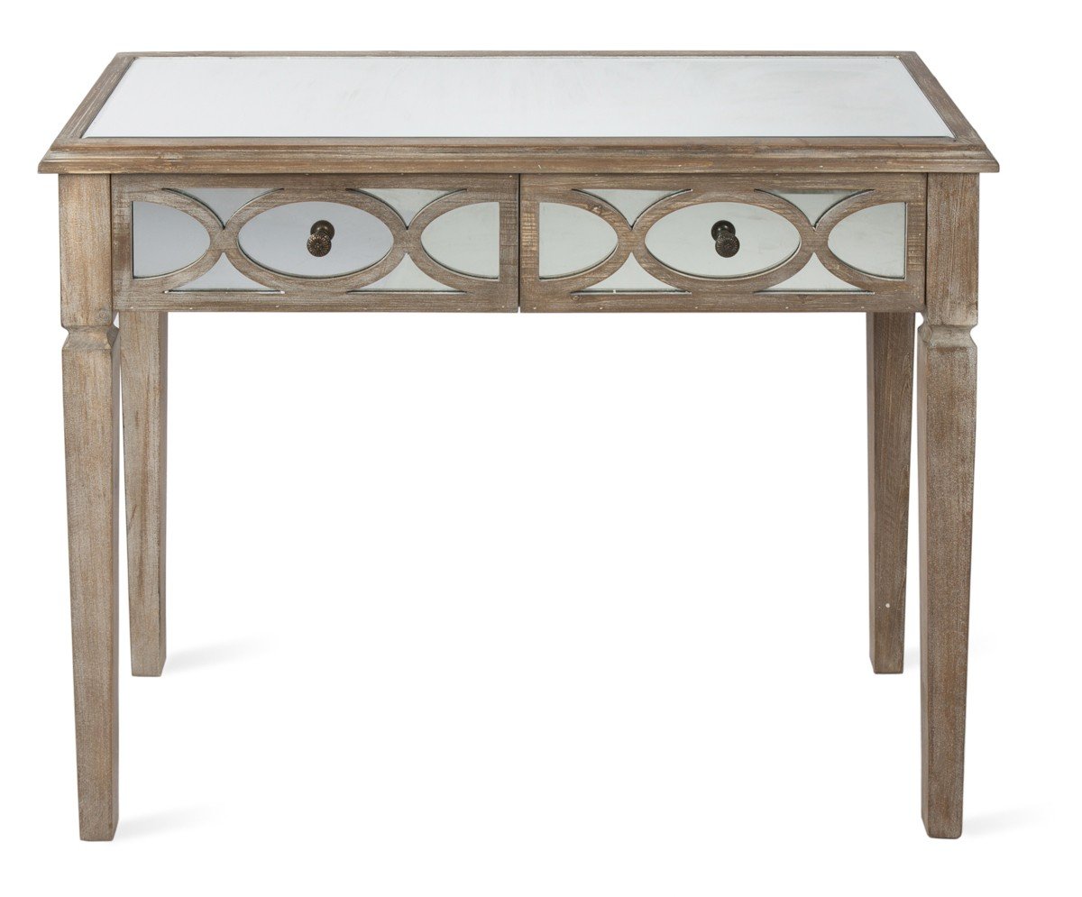 2 Drawer Wood Mirrored Console Table-abc