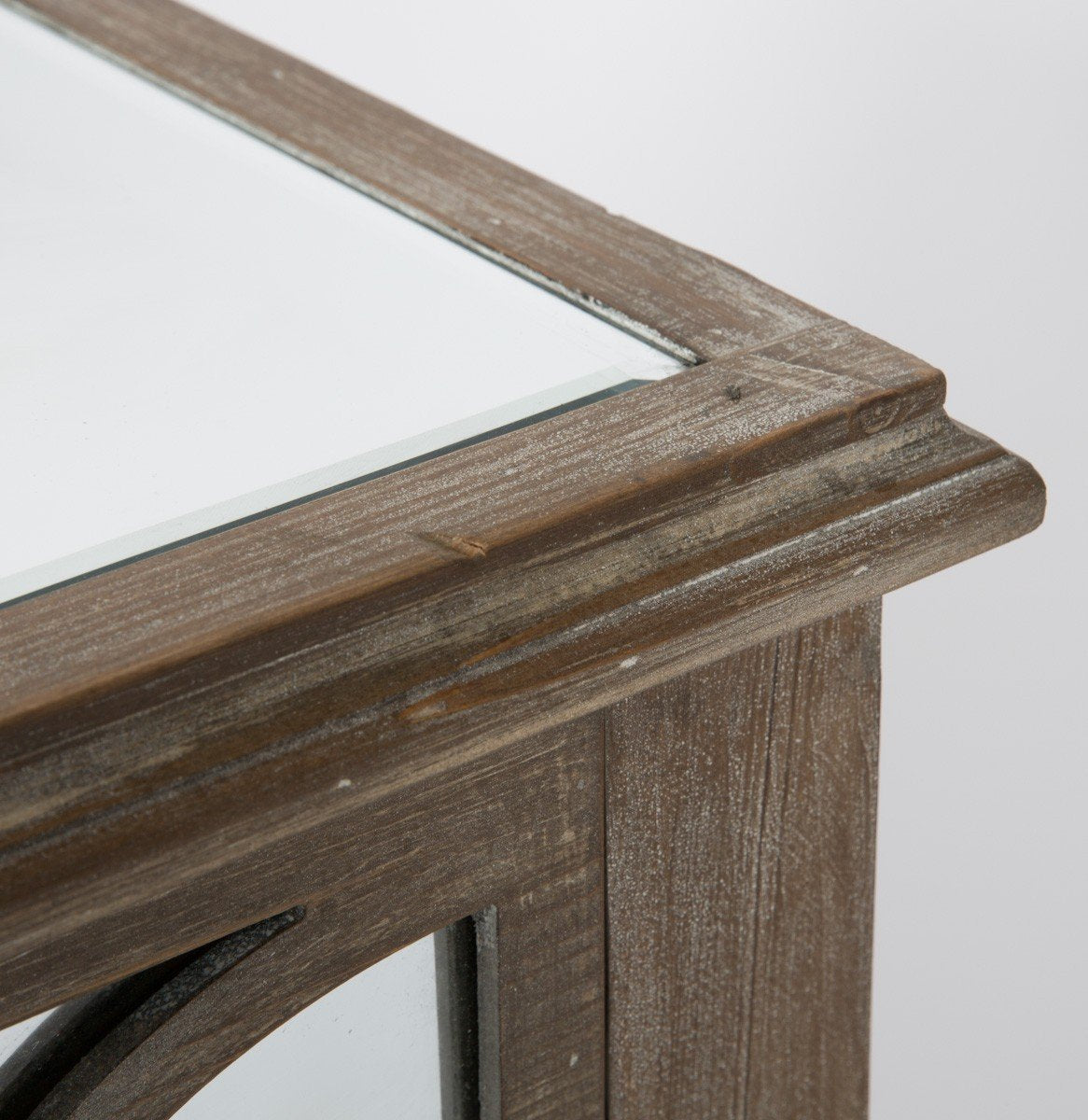 2 Drawer Wood Mirrored Console Table-abc