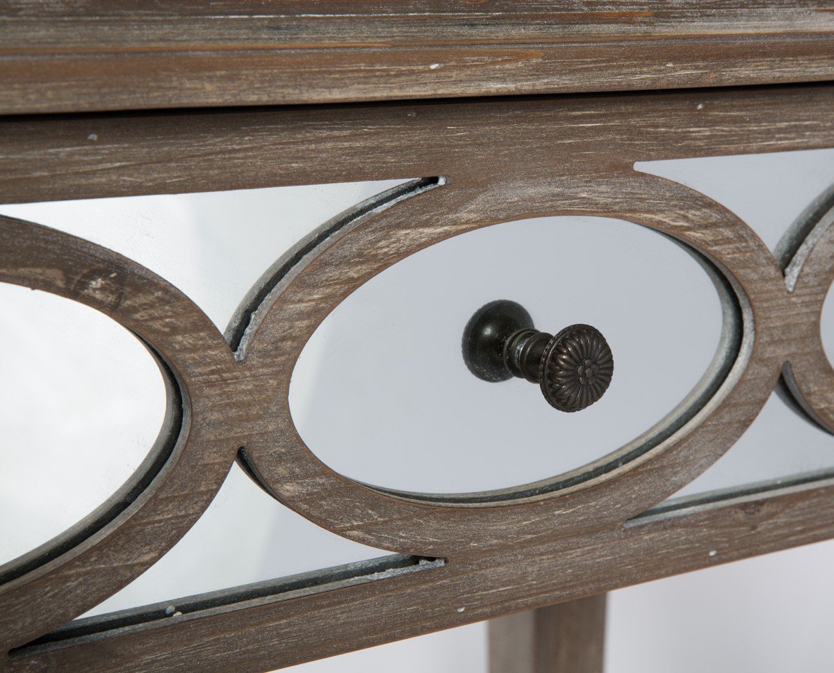 2 Drawer Wood Mirrored Console Table-abc