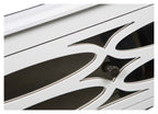 Wooden 3 Draw Lattice Mirrored Cabinet-abc