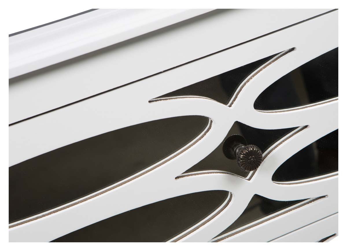 Wooden 3 Draw Lattice Mirrored Cabinet-abc