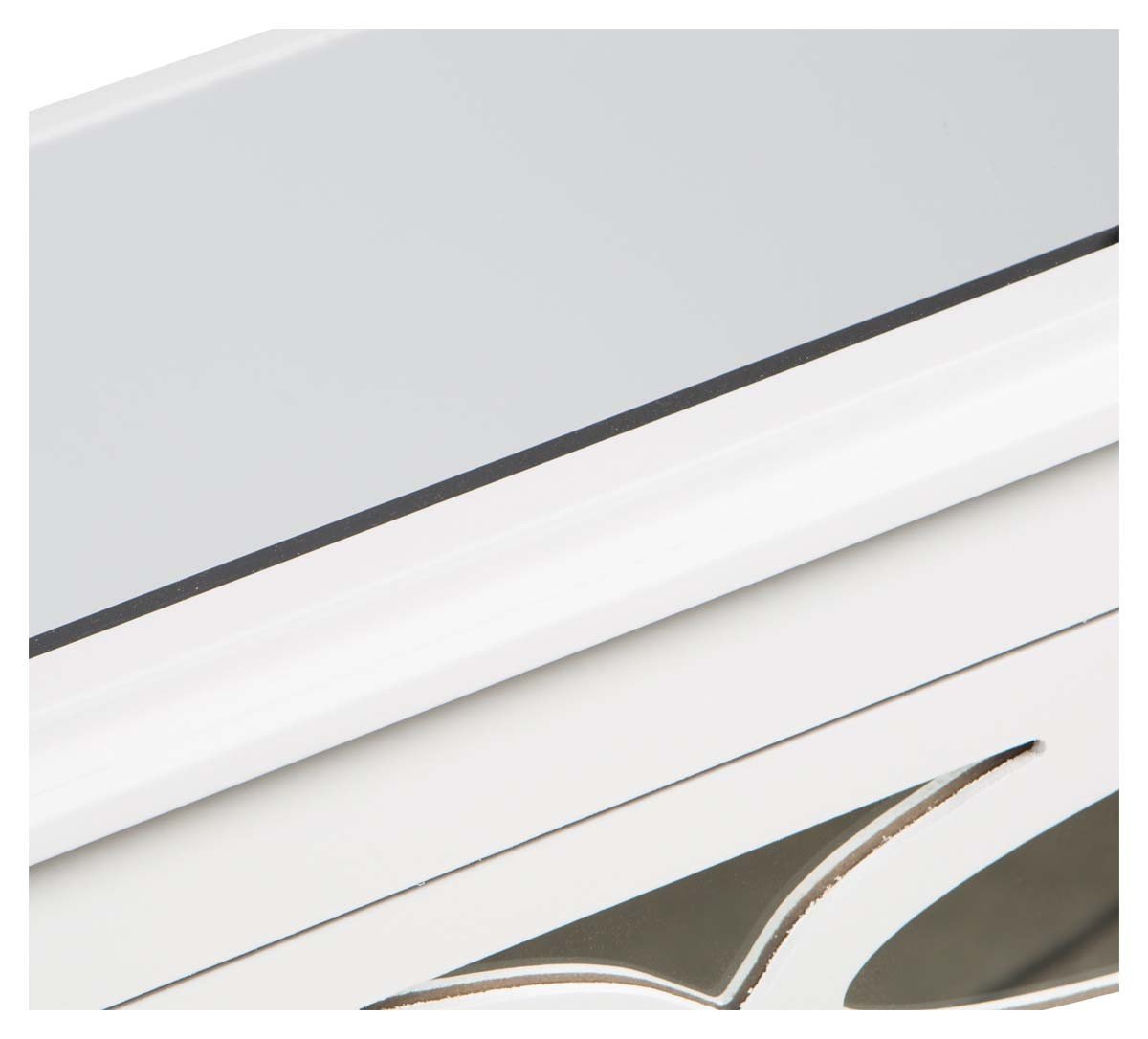 Wooden 3 Draw Lattice Mirrored Cabinet-abc