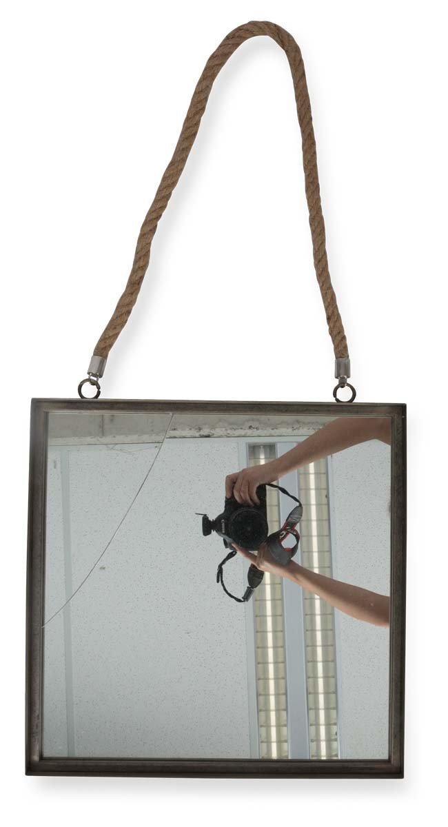 Square Metal Mirror with Rope Handle-abc