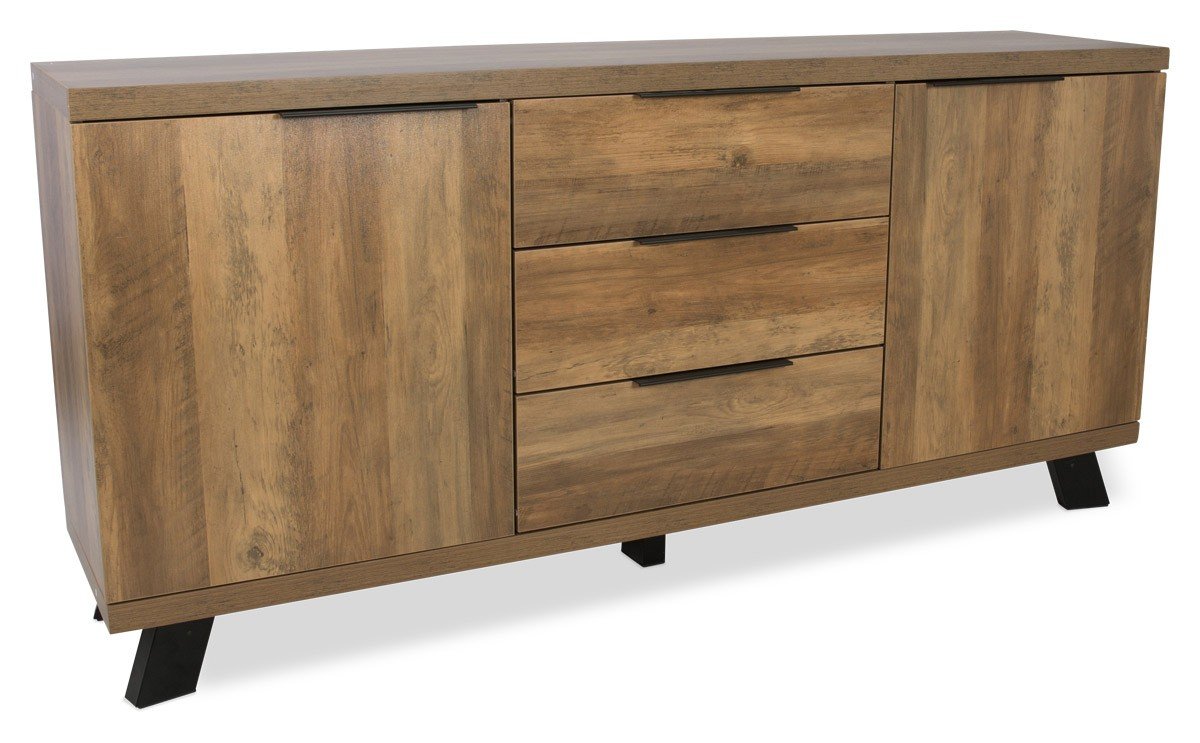 Atlanta Wood/Concrete Look Sideboard - Natural Veneer-abc