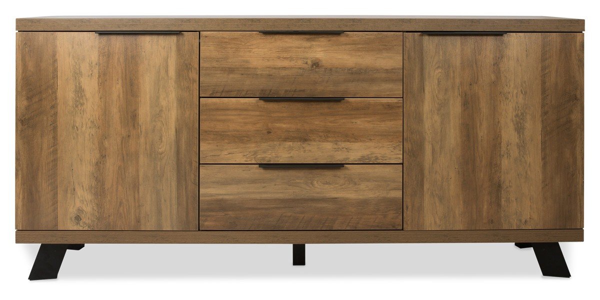 Atlanta Wood/Concrete Look Sideboard - Natural Veneer-abc
