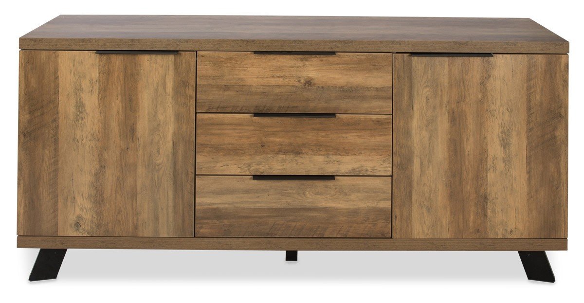Atlanta Wood/Concrete Look Sideboard - Natural Veneer-abc