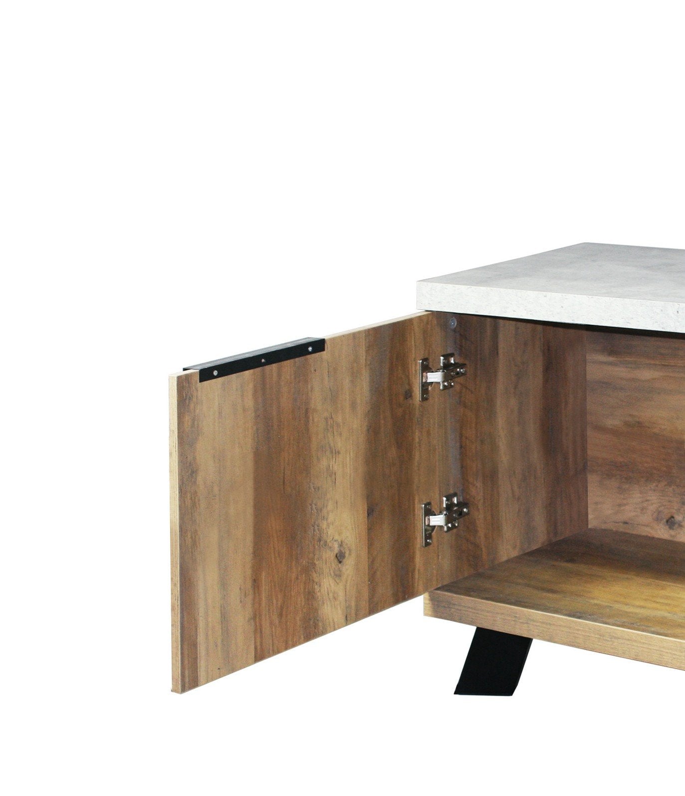 Atlanta Wood/Concrete Look Entertainment Unit - Natural-abc