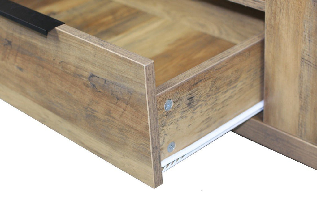 Atlanta Wood/Concrete Look Entertainment Unit - Natural-abc