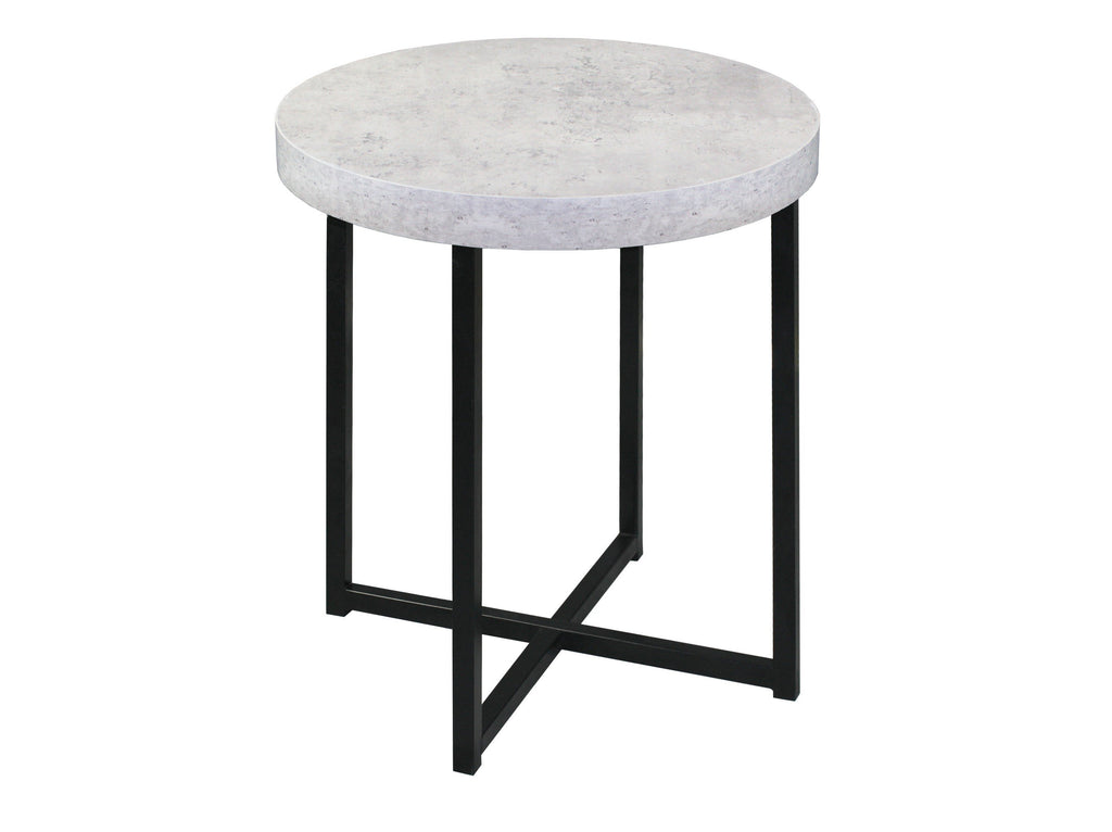 Harper Faux Concrete Side Table with Metal Legs-abc