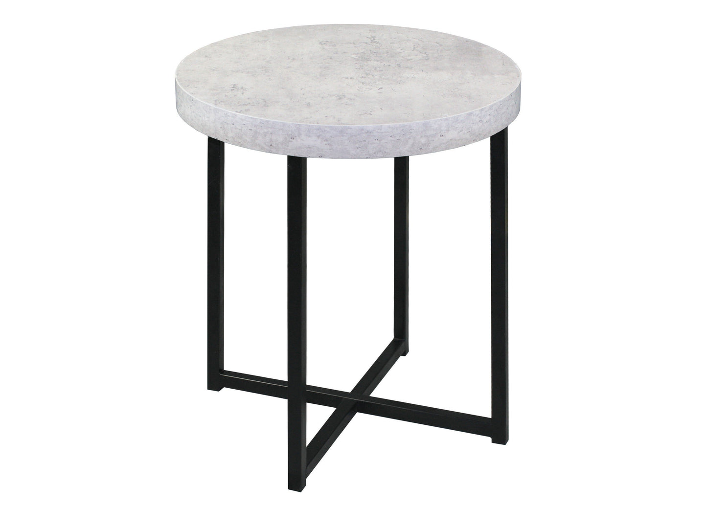 Harper Faux Concrete Side Table with Metal Legs-abc