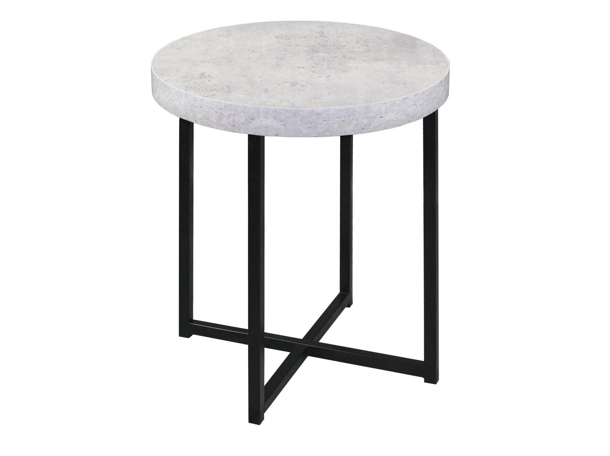 Harper Faux Concrete Side Table with Metal Legs-abc