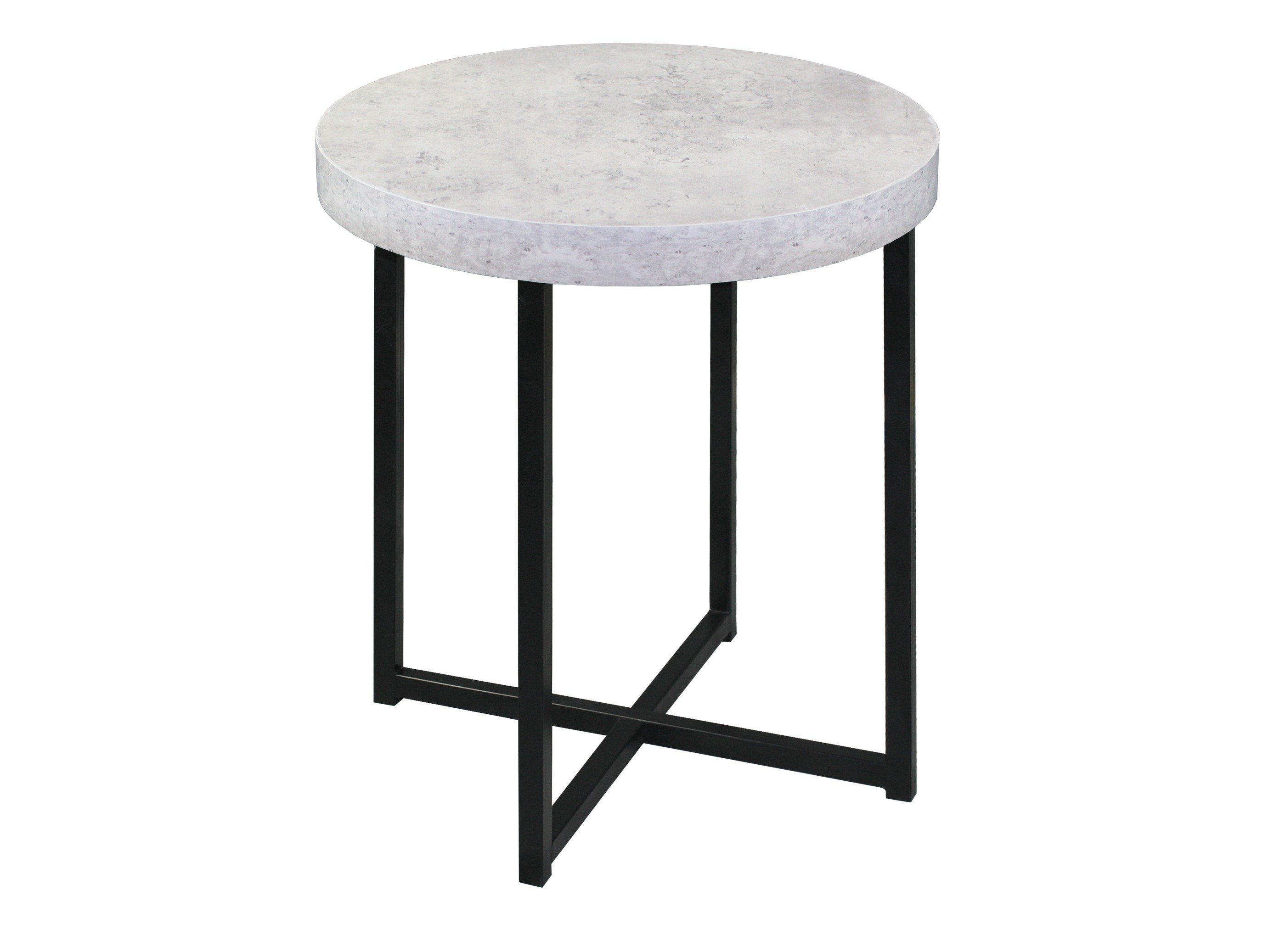 Harper Faux Concrete Side Table with Metal Legs-abc