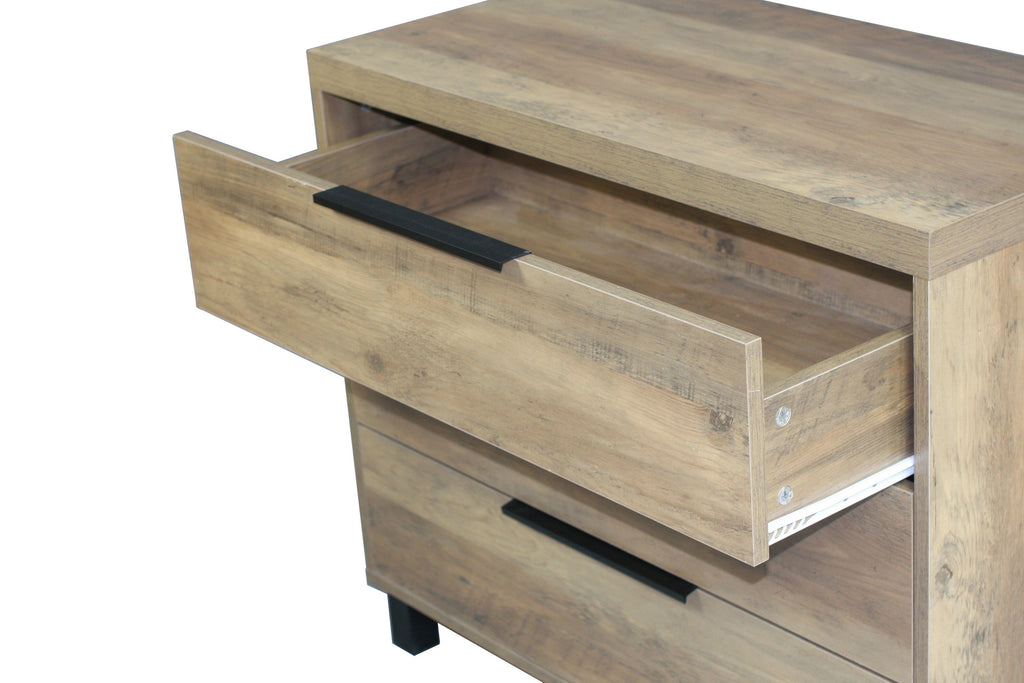 Atlanta Wood Look Three Drawer Dresser - Natural-abc