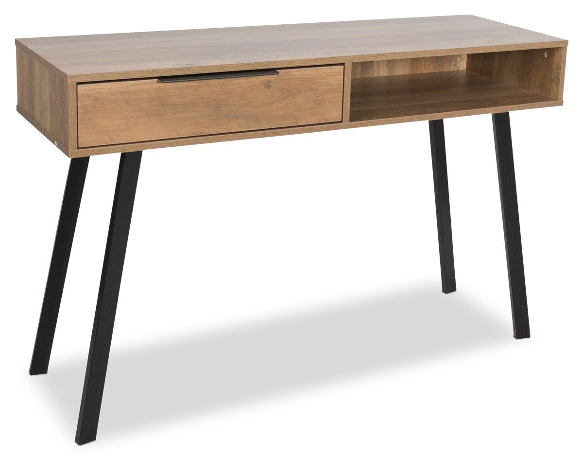 Atlanta Wood Look Executive Desk with Metal Legs - Natural-abc