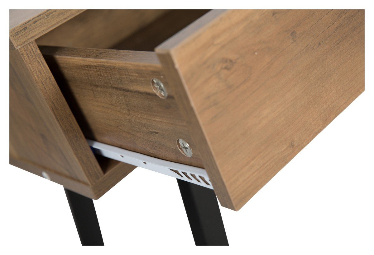 Atlanta Wood Look Executive Desk with Metal Legs - Natural-abc
