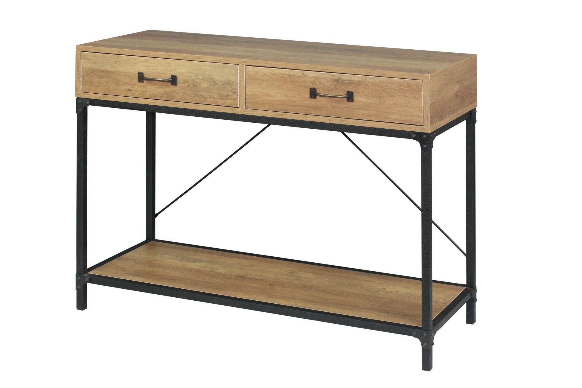 Soho Console Table with Metal Legs - Natural-abc
