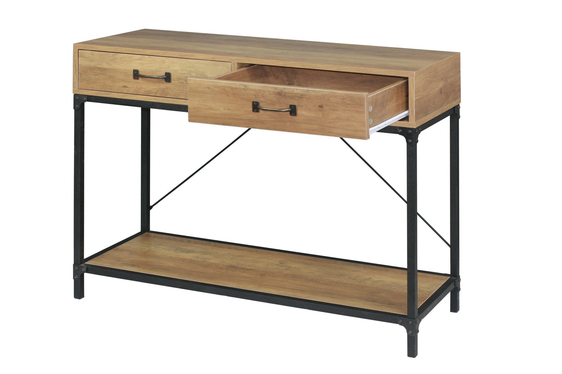 Soho Console Table with Metal Legs - Natural-abc