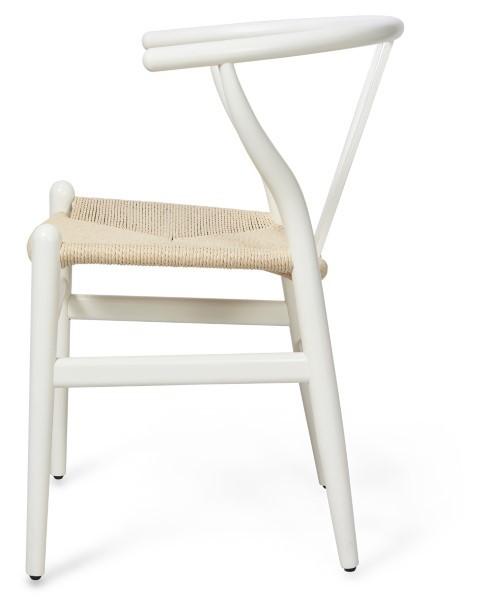 Wishbone Beechwood Chair - White/Natural-abc