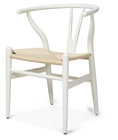 Wishbone Beechwood Chair - White/Natural-abc
