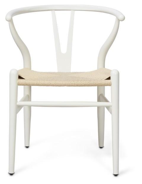 Wishbone Beechwood Chair - White/Natural-abc