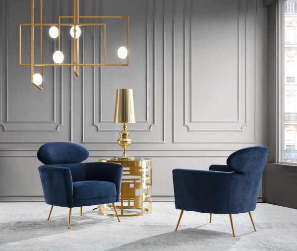 Savoy Chair - Blue Velvet-abc