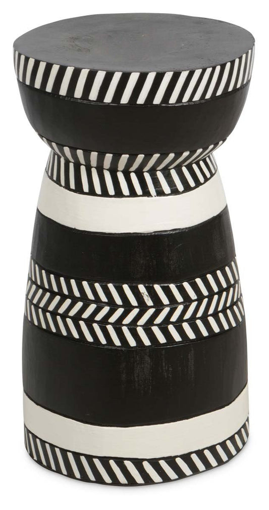 Tali Black and White Wooden Stool-abc