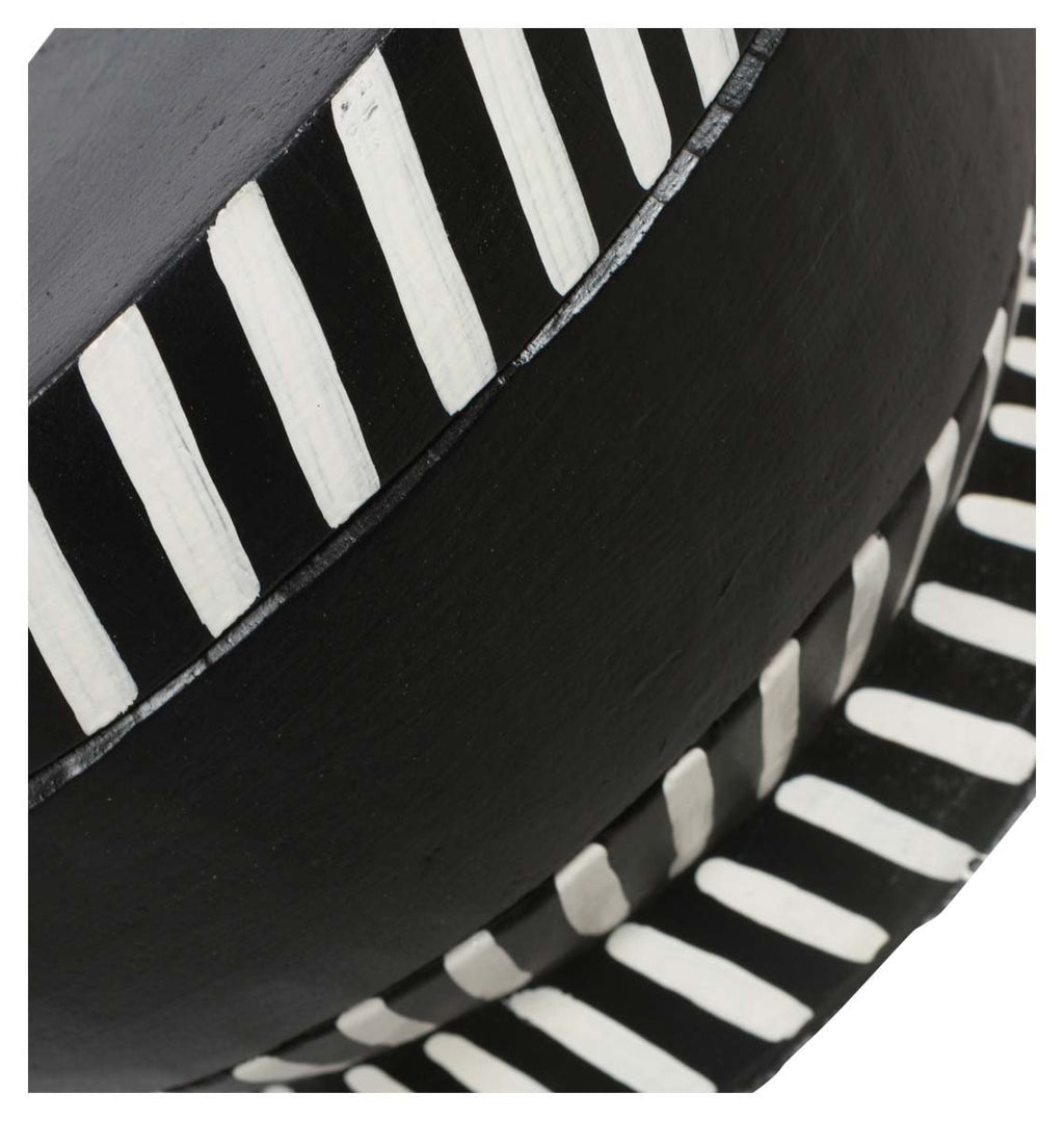 Tali Black and White Wooden Stool-abc